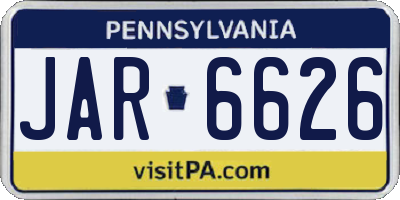 PA license plate JAR6626