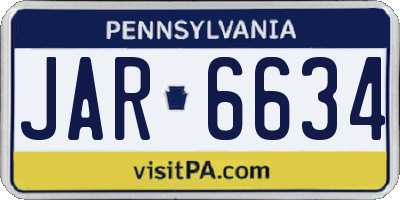 PA license plate JAR6634