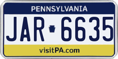 PA license plate JAR6635