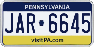 PA license plate JAR6645