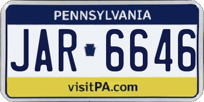 PA license plate JAR6646