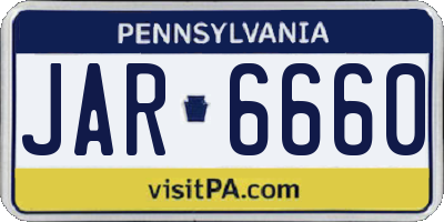 PA license plate JAR6660