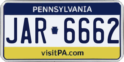 PA license plate JAR6662