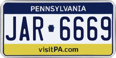 PA license plate JAR6669
