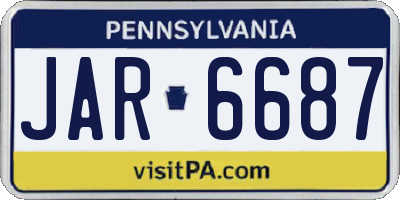 PA license plate JAR6687