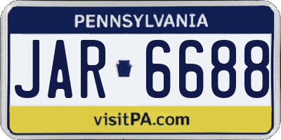 PA license plate JAR6688
