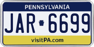 PA license plate JAR6699