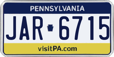 PA license plate JAR6715