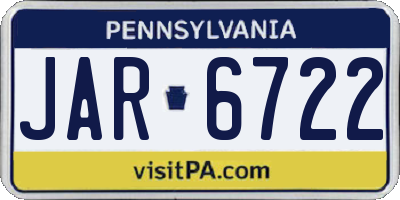 PA license plate JAR6722