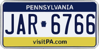 PA license plate JAR6766