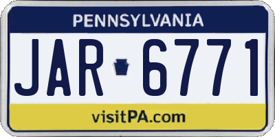 PA license plate JAR6771