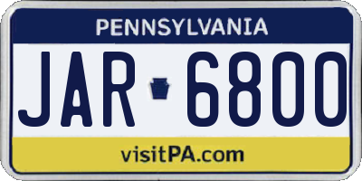 PA license plate JAR6800