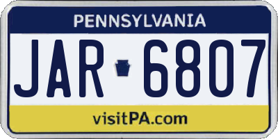 PA license plate JAR6807