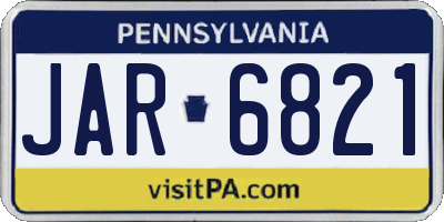 PA license plate JAR6821