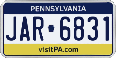 PA license plate JAR6831
