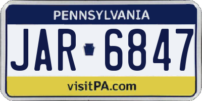 PA license plate JAR6847