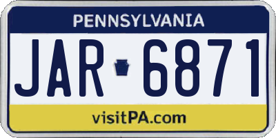 PA license plate JAR6871