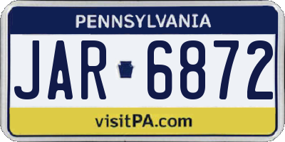 PA license plate JAR6872