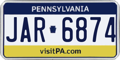 PA license plate JAR6874