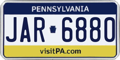 PA license plate JAR6880