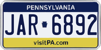PA license plate JAR6892