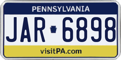 PA license plate JAR6898