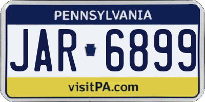 PA license plate JAR6899