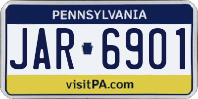 PA license plate JAR6901