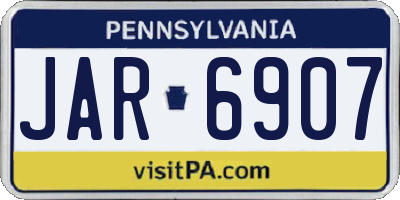 PA license plate JAR6907