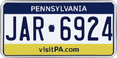 PA license plate JAR6924