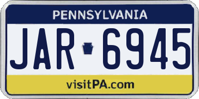PA license plate JAR6945