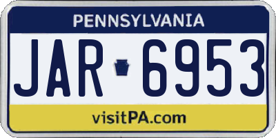 PA license plate JAR6953