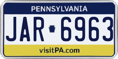 PA license plate JAR6963