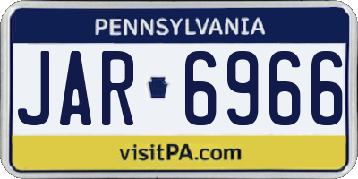 PA license plate JAR6966