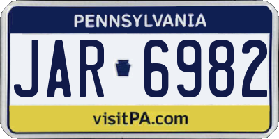 PA license plate JAR6982