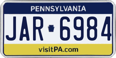 PA license plate JAR6984