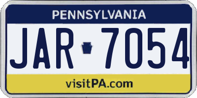 PA license plate JAR7054