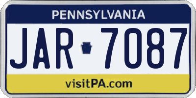 PA license plate JAR7087