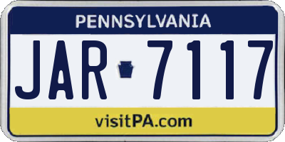 PA license plate JAR7117