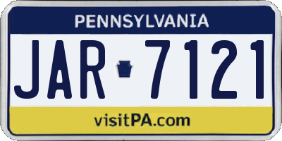 PA license plate JAR7121