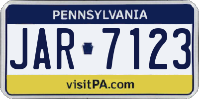 PA license plate JAR7123