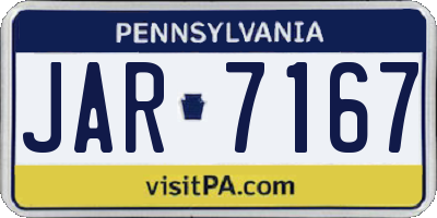 PA license plate JAR7167