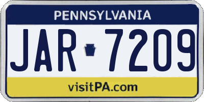 PA license plate JAR7209