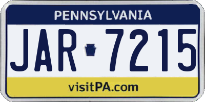 PA license plate JAR7215