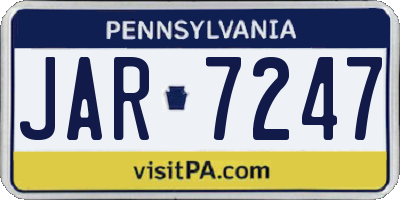 PA license plate JAR7247