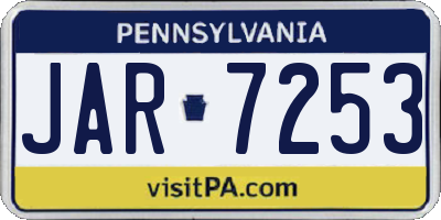 PA license plate JAR7253
