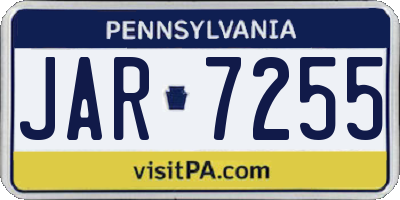PA license plate JAR7255