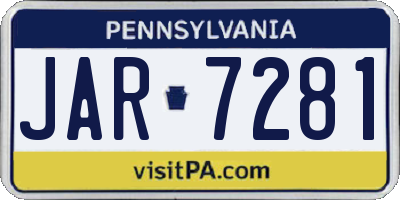 PA license plate JAR7281