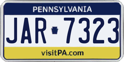 PA license plate JAR7323
