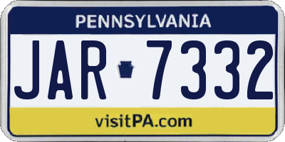 PA license plate JAR7332